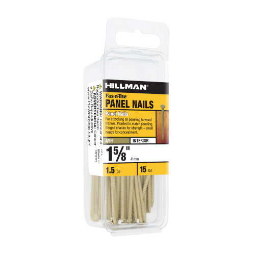 Hillman Fas-n-Tite 1-5/8 in Panel Nails, Ash Painted Finish, 15 Gauge - 1.5 oz Pack
