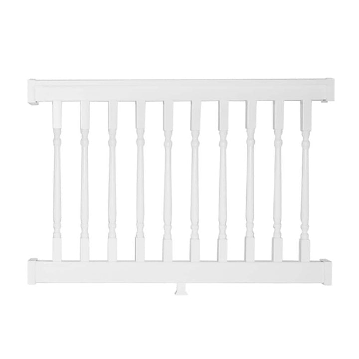 Weatherables Delray 3 ft. H x 4 ft. W Vinyl White Railing Kit with Colonial Spindles
