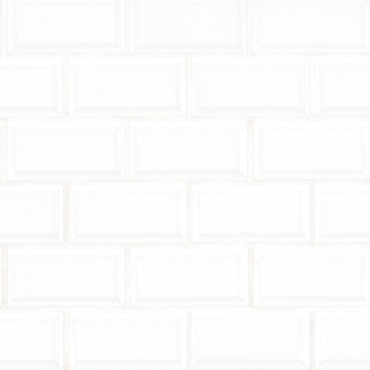 MSI Bright White Bevel 11.47 in. x 11.63 in. x 6 mm Glossy Porcelain Mesh-Mounted Mosaic Tile (13.35 sq. ft. / case)