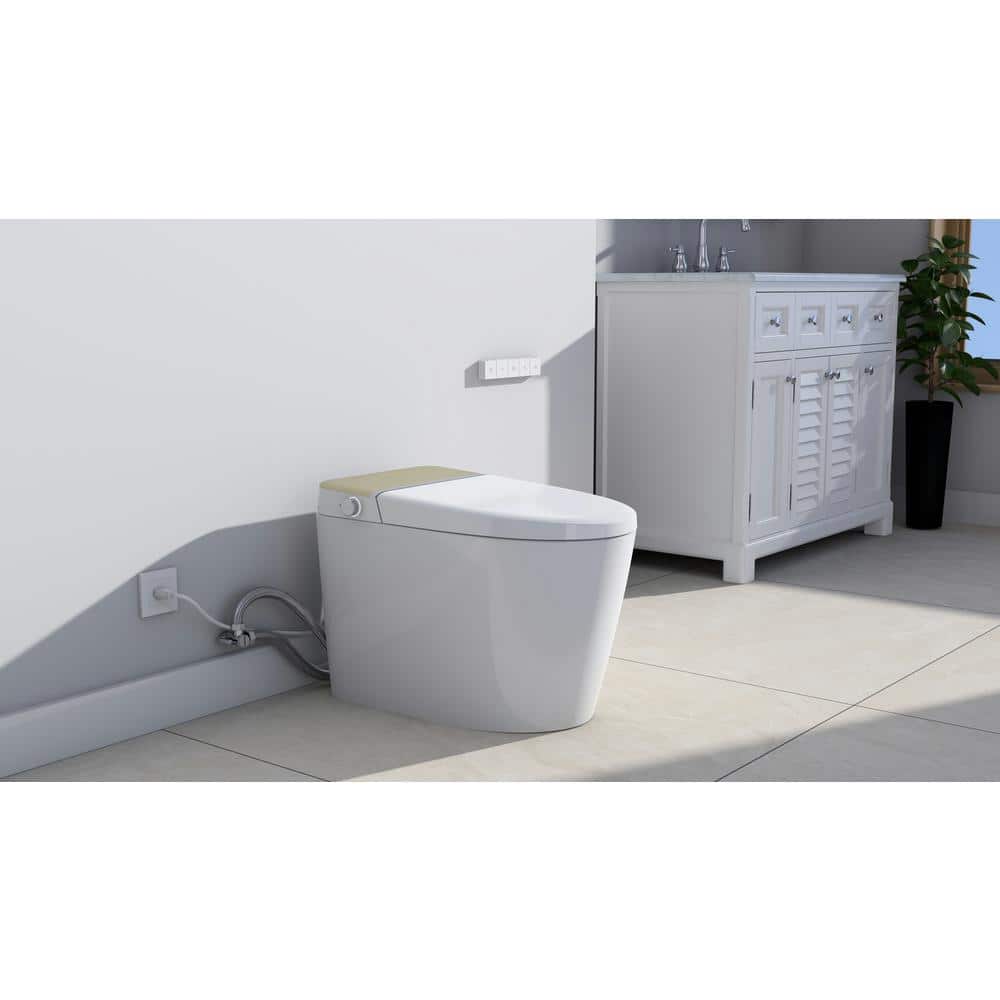 ANGELES HOME Elongated Smart Toilet with Auto Open/Close, Heated Seats, and Remote Control