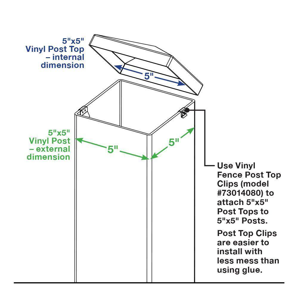 Barrette Outdoor Living 5 in. x 5 in. Vinyl White Pyramid Post Cap