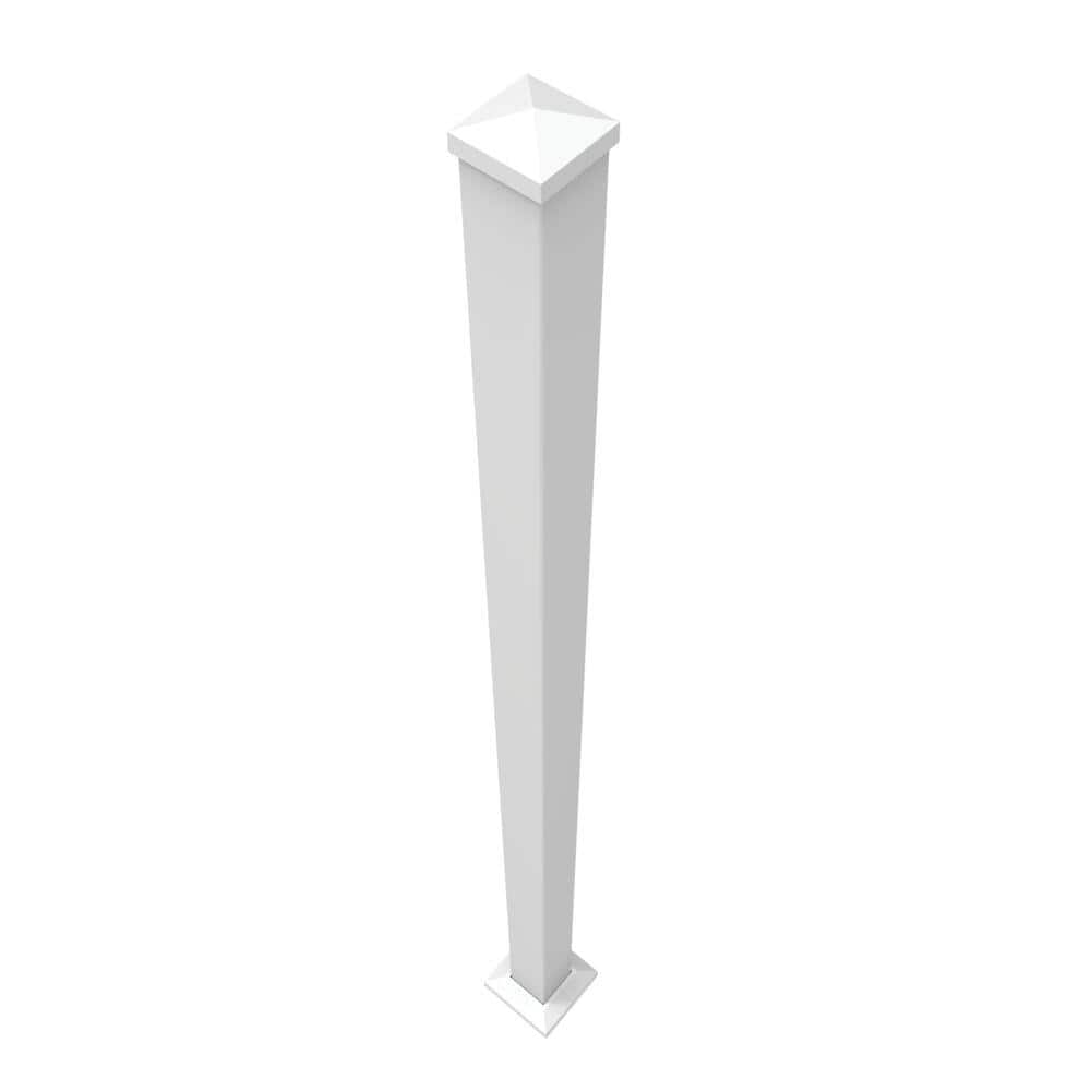 Barrette Outdoor Living VersaRail 2.5 in. x 2.5 in. x 60 in. White Aluminum Heavy-Duty Rail Post with Trim