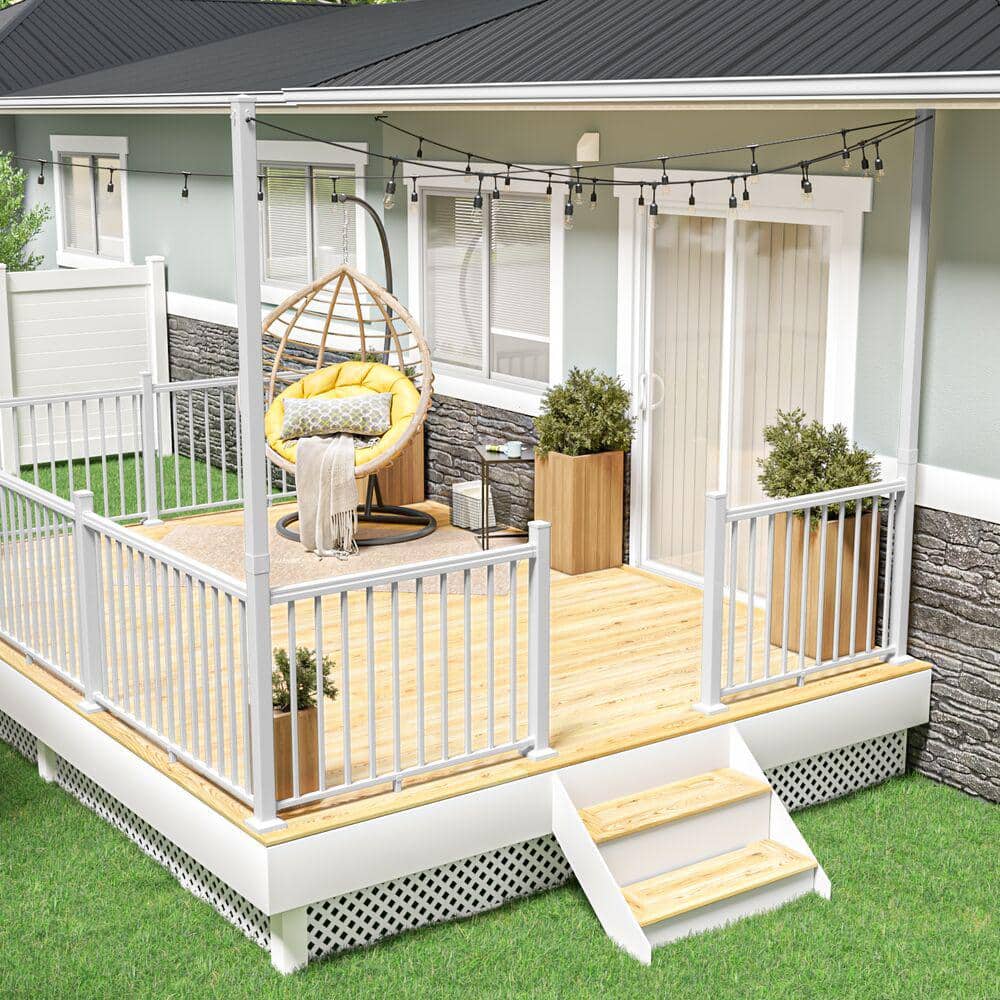 Barrette Outdoor Living VersaRail Aluminum 2.5 in. Post Extension White