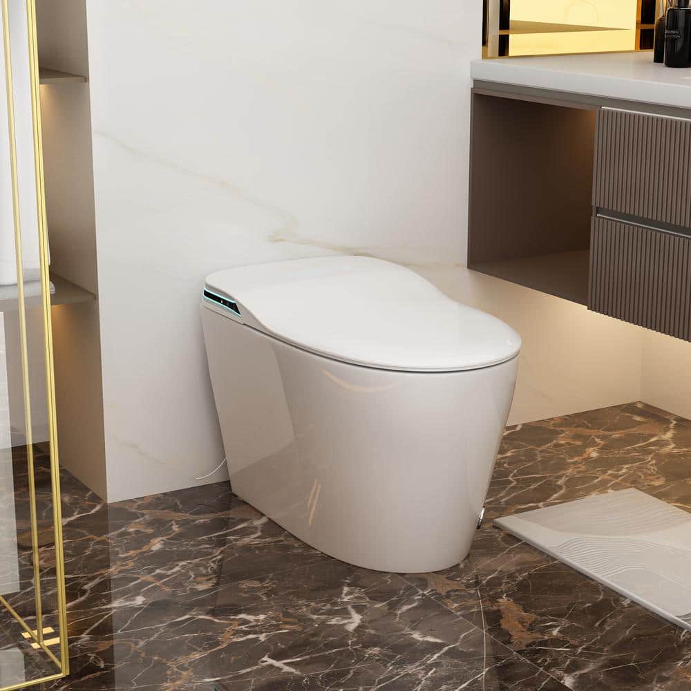 FUFU&GAGA Smart Bidet Toilet 1.28 GPF White with Auto Features & Heated Seat