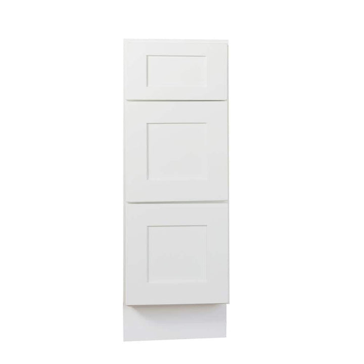 Bremen Cabinetry Bremen Ready to Assemble 15x34.5x24 in. Shaker Base Drawer with 1 Standard Drawer with 2 Deep Drawers in White