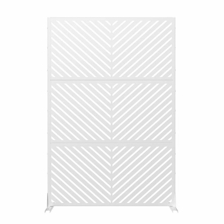 Cadeninc 3.92 ft. x 6 ft. Metal Freestanding Privacy Screen Fence Panel - White