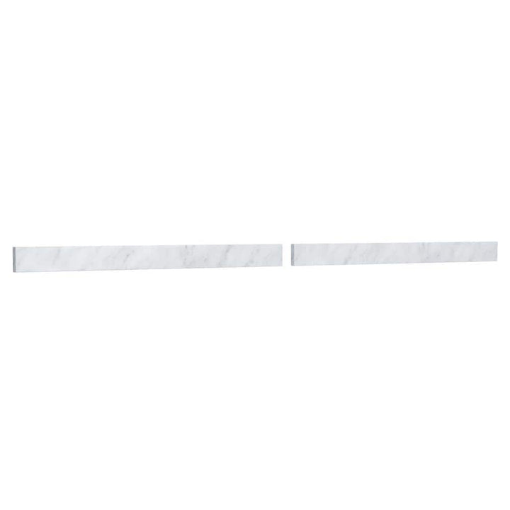 Wyndham Collection 80 in. White Carrara Marble Bathroom Vanity Backsplash