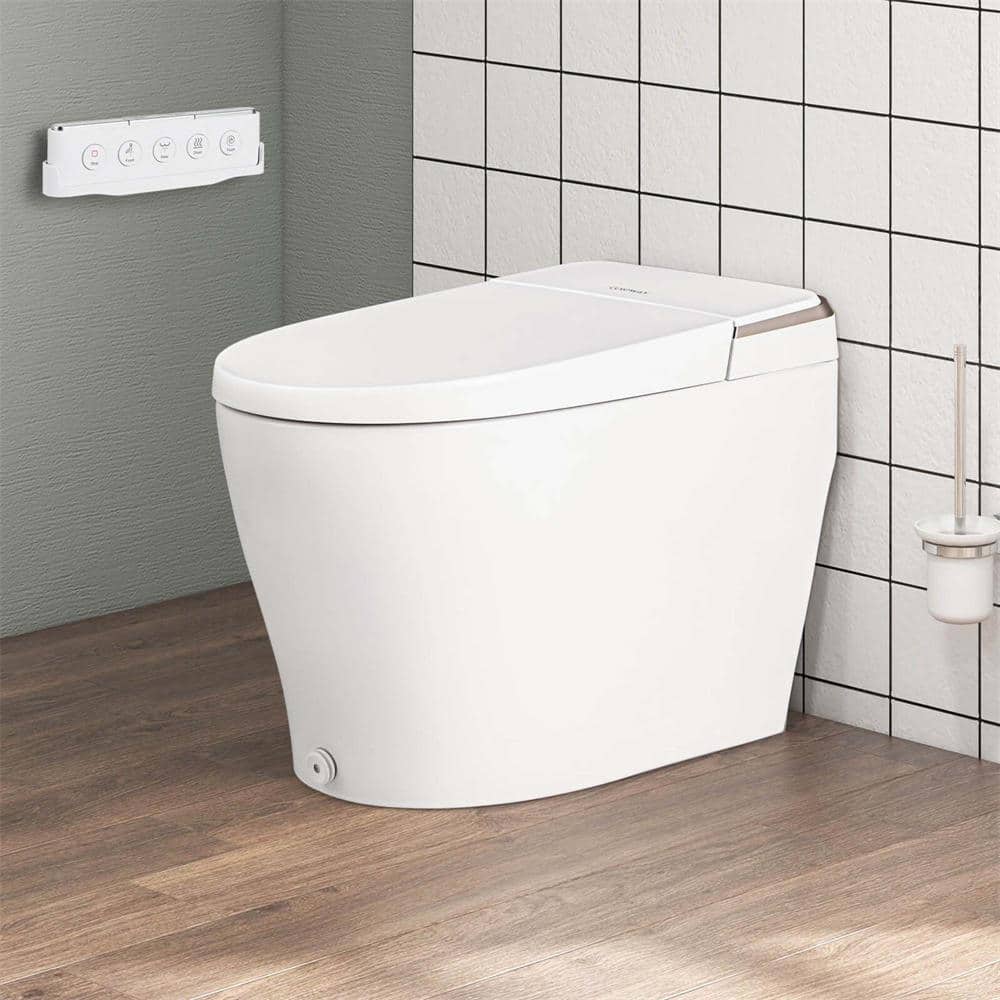 Costway Smart Elongated Bidet Toilet with 4-Level Heating & Auto Functions