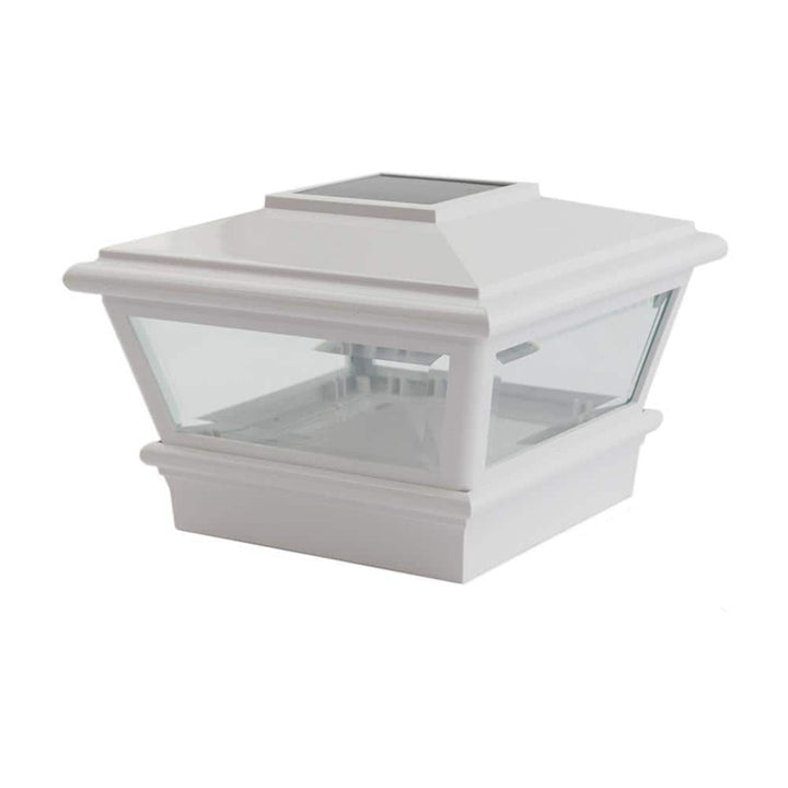 Deckorators 4 in. x 4 in. White Plastic Solar VersaCap