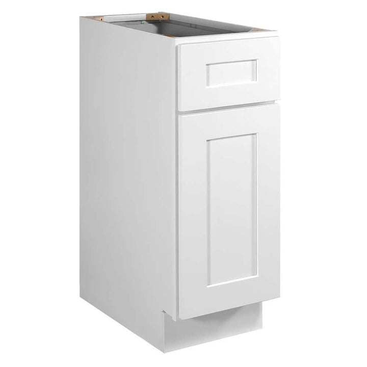 Design House Brookings Solid Wood Assembled Shaker 12 in. x 34.5 in. x 24 in. 1 Door 1 Drawer Base Kitchen Cabinet B12 in White