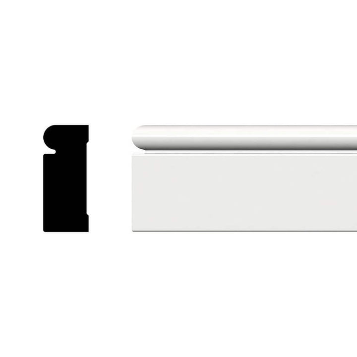 Ekena Millwork 1-5/8 in. x 5/8 in. x 96 in. Brick Mould, PVC