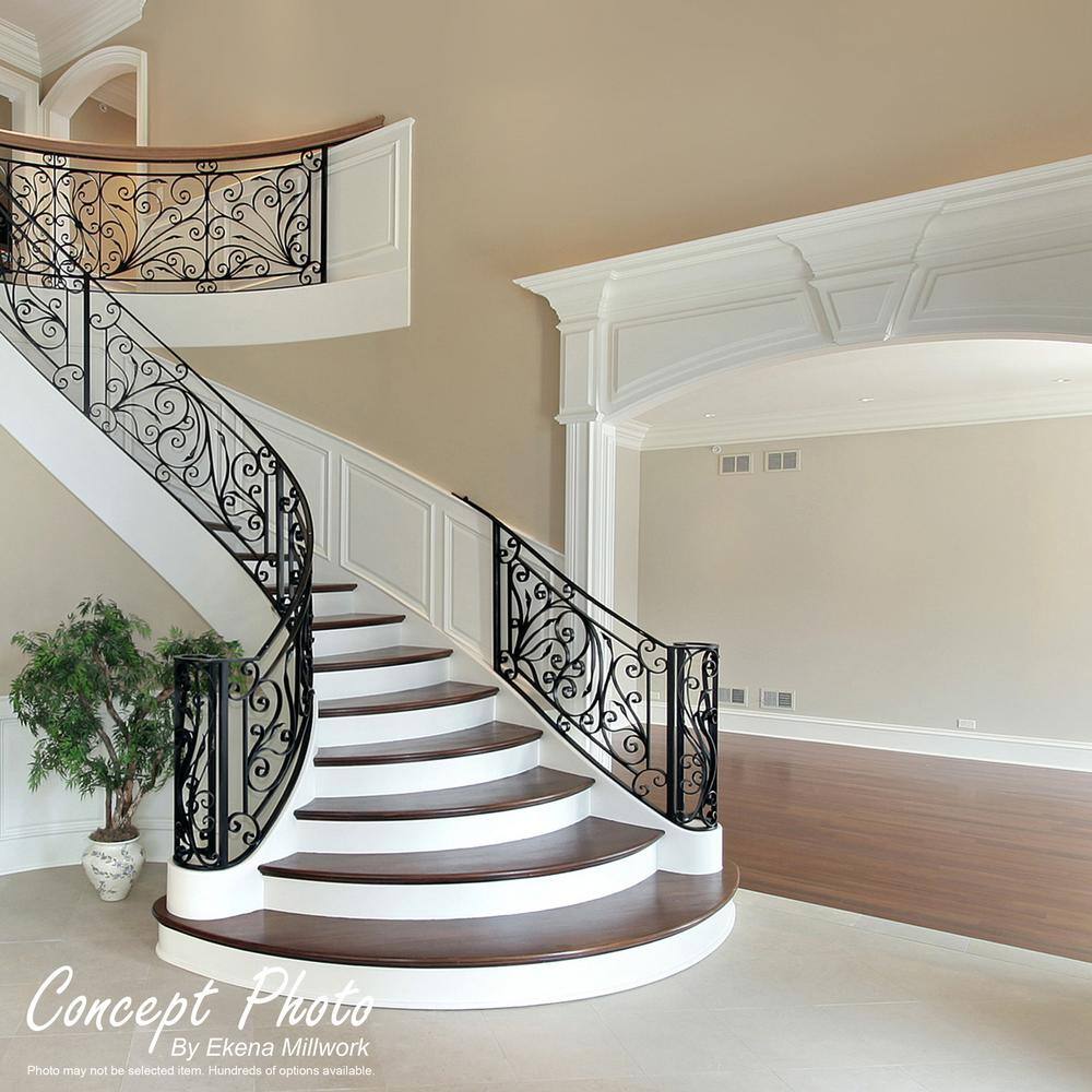 Ekena Millwork 3-1/4 in. x 1/2 in. x 96 in. Base Moulding, PVC (6-Pack)