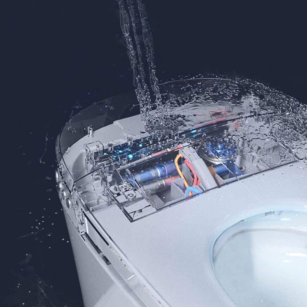 EPOWP Smart Toilet with Heated Seat, foot sensor and Dual Flush System in White