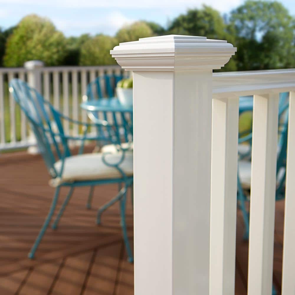 Fiberon ArmorGuard 4 in. x 4 in. White New England Plastic Beveled Post Sleeve Cap