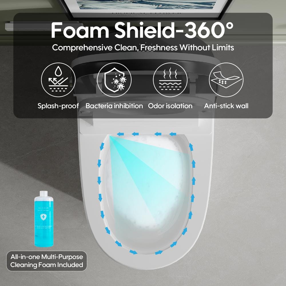 FORCLOVER 12-in-1 Dual Flush Smart Tank Elongated Toilet with Heated Seat & Dryer