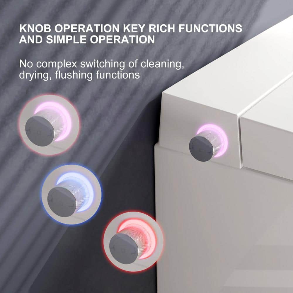 HOROW Wall Hung Elongated Smart Toilet Bidet with Night Light and Heated Seat