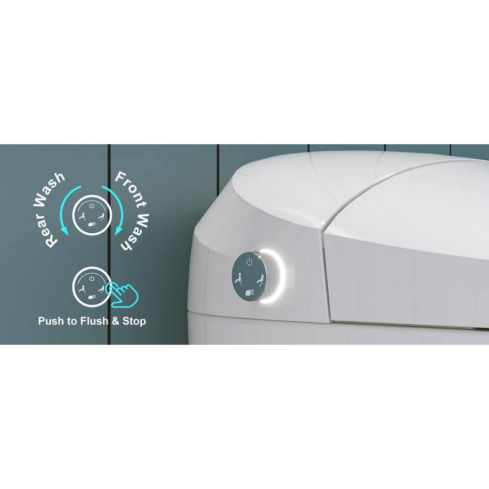 HOROW 1.27 GPF Tankless Elongated Smart Bidet Toilet with ADA Seat Height