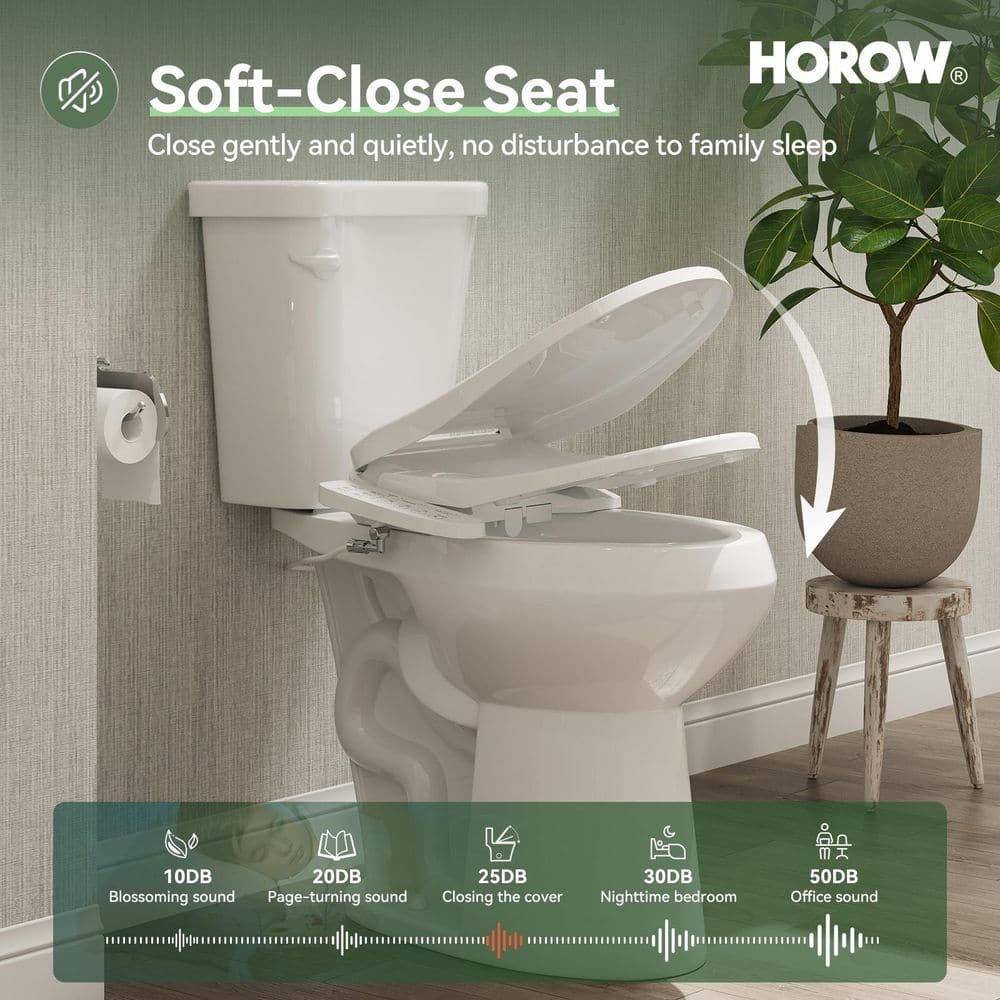 HOROW 21 in. Extra Tall Smart Bidet Toilet with 1.28 GPF - White