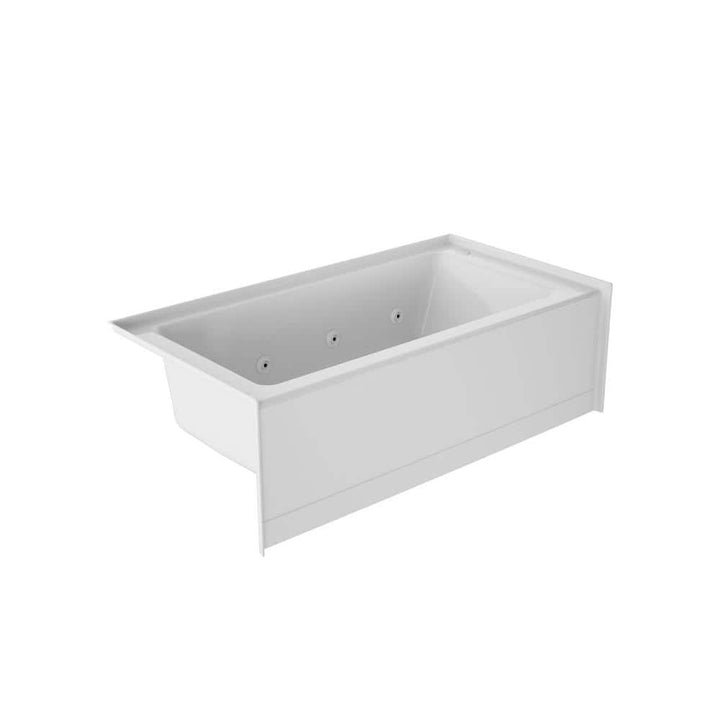 Jacuzzi PROJECTA 60 in. x 30 in. Acrylic Left-Hand Drain Rectangular Low-Profile Skirted Alcove Whirlpool Bathtub in White