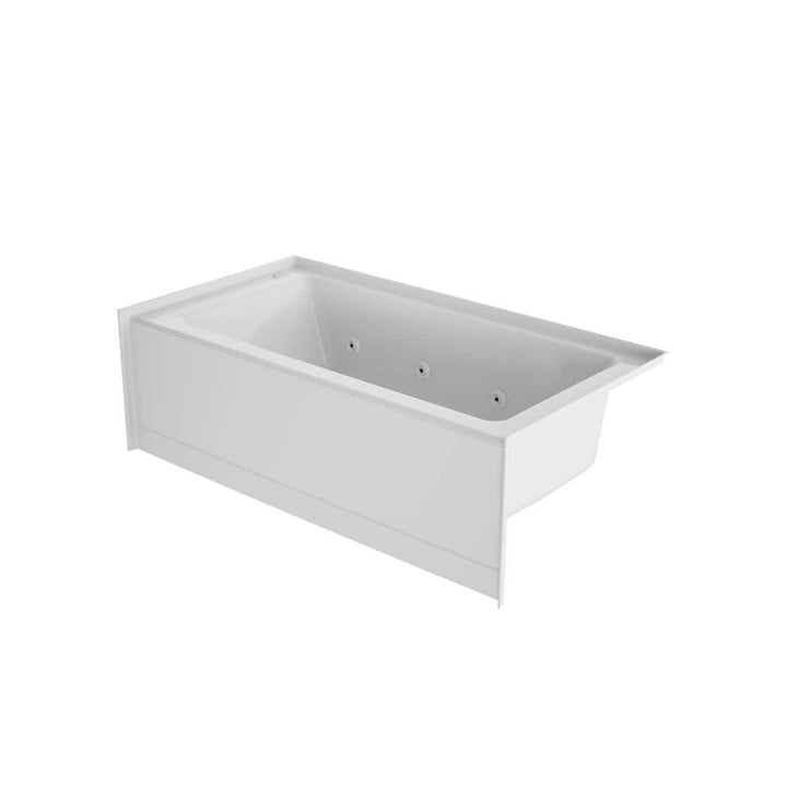 PROJECTA 60 in. x 30 in. Acrylic Right-Hand Drain Low-Profile Rectangular Alcove Whirlpool Bathtub in White
