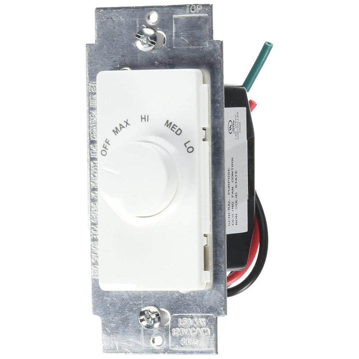 Leviton 1.5 Amp Decora Single-Pole Rotary Step Fan Speed Control, White