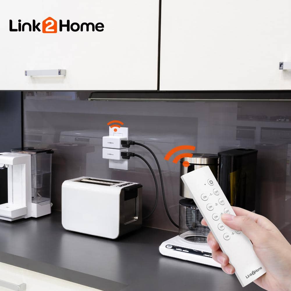Link2Home Wireless Indoor Remote Control Outlet Switch with 5 RCVs and 2 Remotes