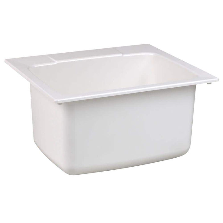 MUSTEE 22" x 25" Molded Fiberglass Drop-In Utility Sink in White