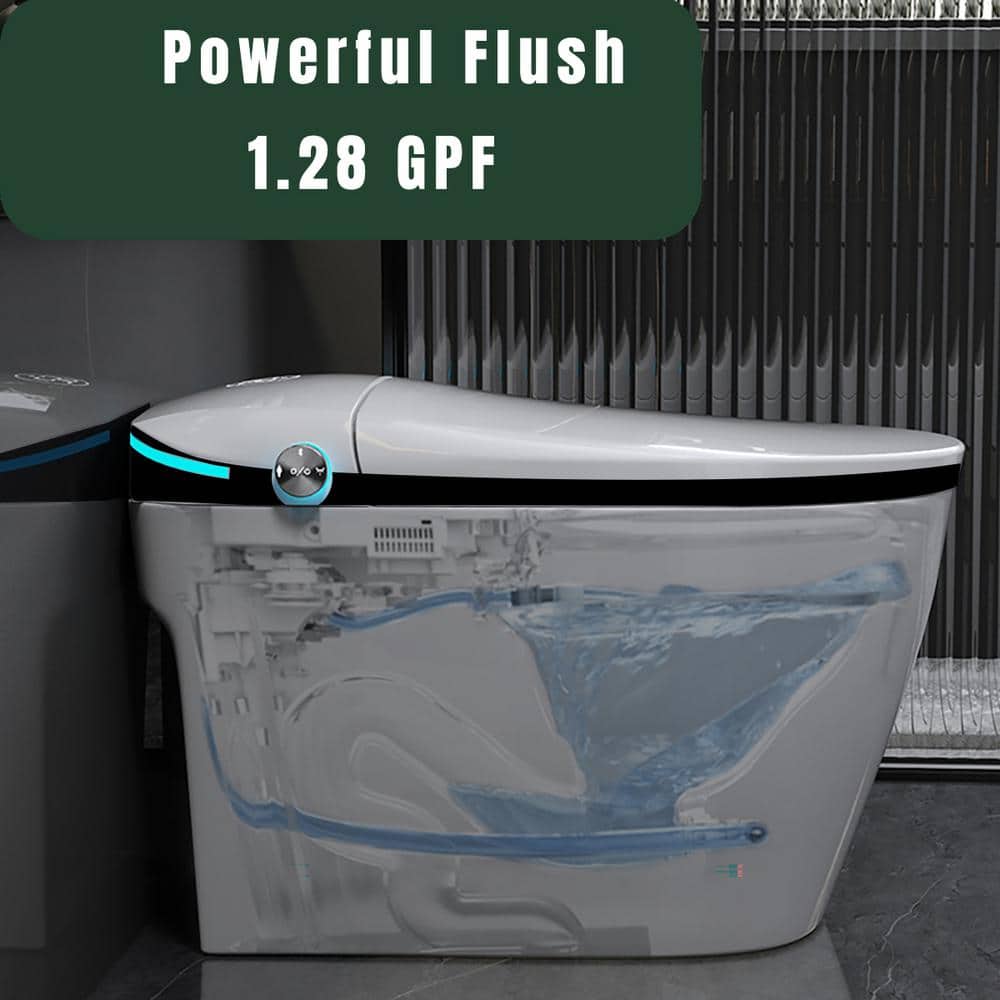 Nivencai Smart Elongated Bidet Toilet 1.28 GPF - Heated & Self-Cleaning
