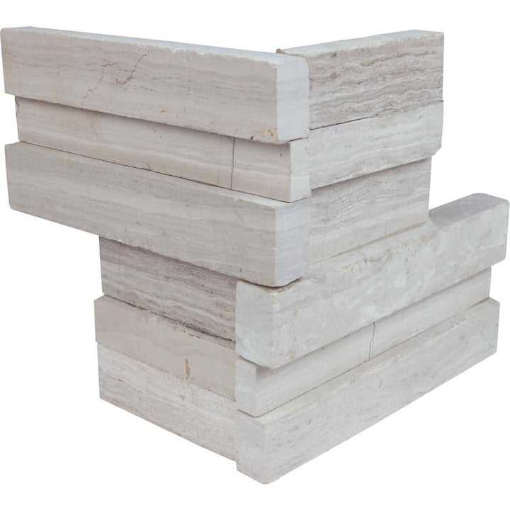MSI White Oak 3D Ledger Corner 6 in. x 6 in. Honed Marble Wall Tile (2.5 sq. ft./Case)