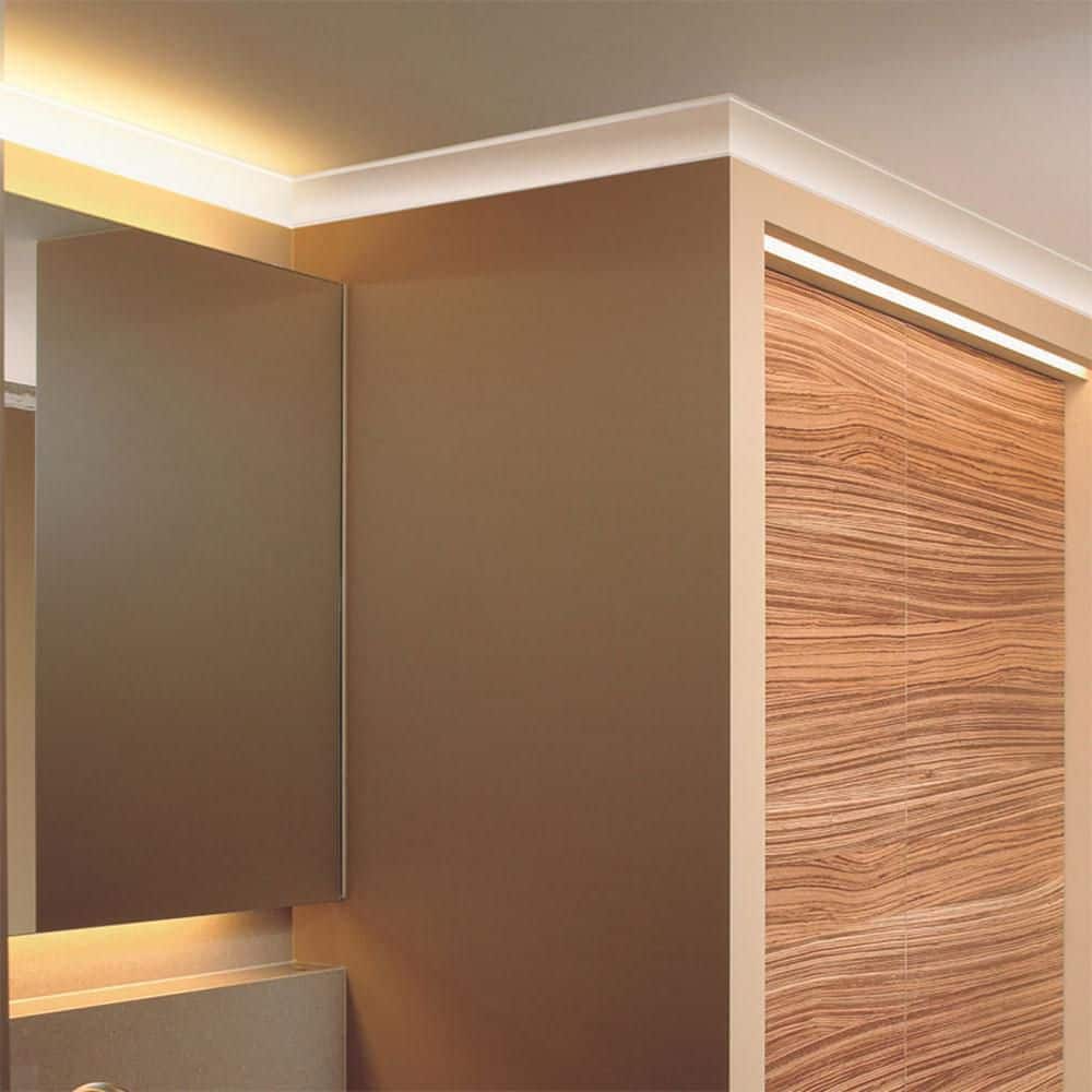 ORAC DECOR 1-3/4 in. x 1-3/4 in. x 78-3/4 in. Primed White Plain Polystyrene Crown Moulding (6-Pack)