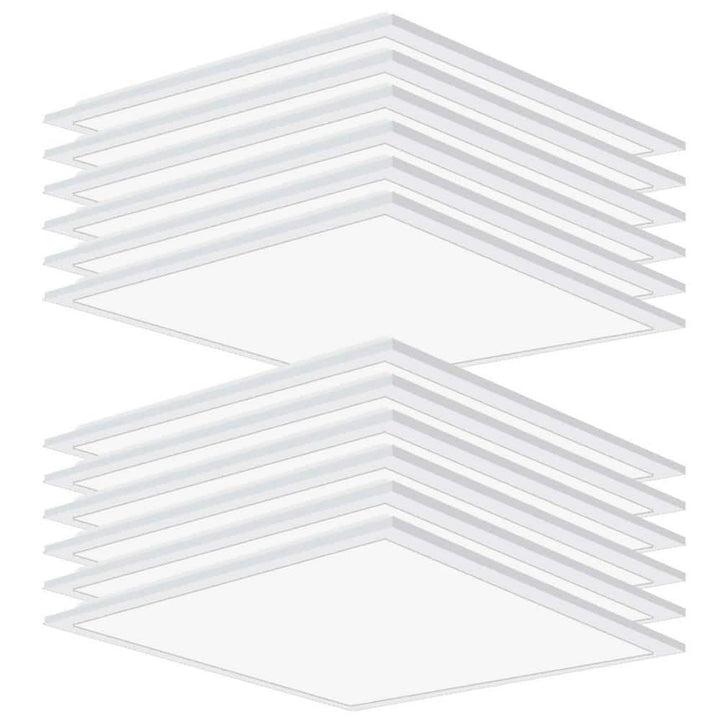 Honbei 2 ft. x 2 ft. 5800-Lumens Integrated LED Panel Light, 5000K 5800 LM Recessed Edge-Lit Light Fixture, ETL Listed 12-Pack