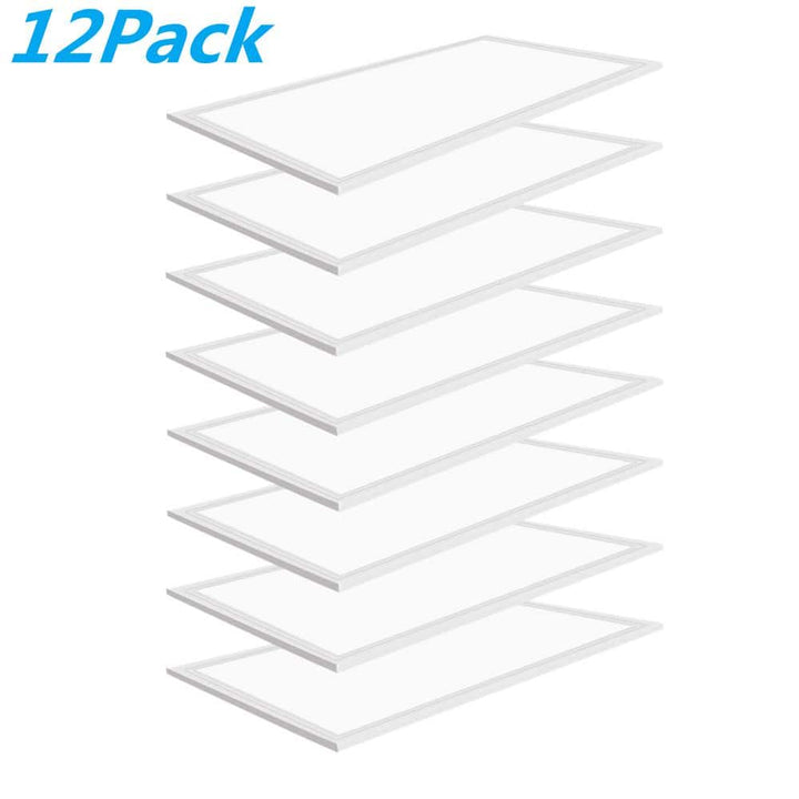 WYZM 2 ft. x 4 ft. 175-Watt Equivalent Integrated LED White Troffer Panel Light 7800Lumen 5000K Office Light(12-Pack)