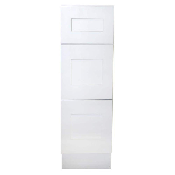 Plywell Ready to Assemble 12x34.5x24 in. Shaker Base with 1 Standard Drawer with 2 Deep Drawers in White