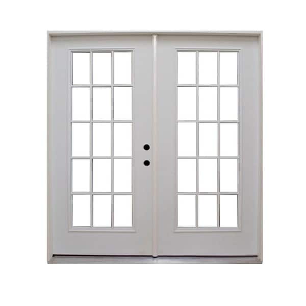 Steves & Sons 60 in. x 80 in. Element Series Retrofit Prehung Left-Hand Inswing White Primed Steel Patio Door