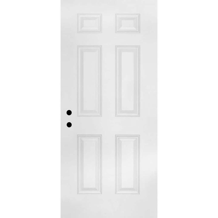 32 in. x 79 in. Element Series 6-Panel Primed White Steel Front Door Slab