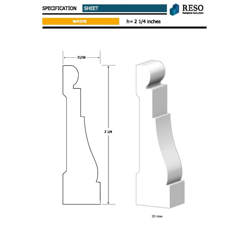 RESO RMC 376 11/16 in. D x 2-1/4 in. W x 85 in. L Primed Finger-Joined Pine Casing Molding 20-Pieces 140 ft. Total