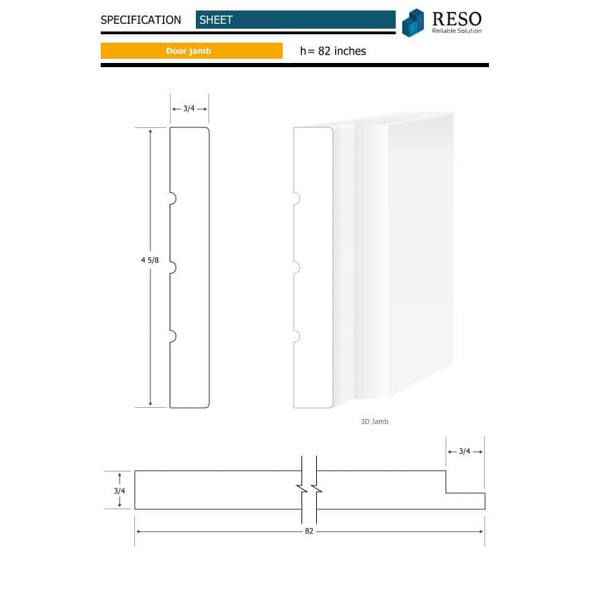 RESO RMJ 41 5/8 in. D x 4 5/8 in. W x 82 in. L Primed Finished 4-Sides FJ Pine Door Jamb 10-Pieces Per Box
