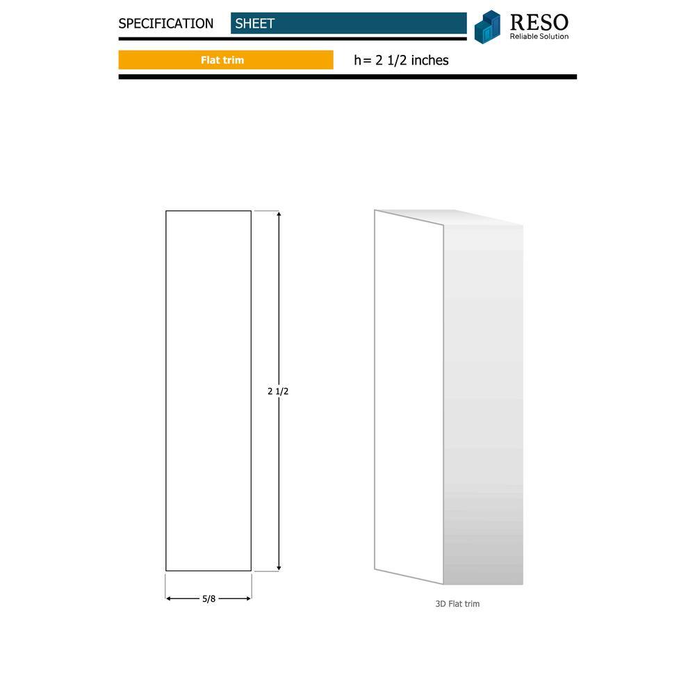 RESO RT 251 5/8 D in. x 2-1/2 W x 84 L in. Primed Pine Wood Finger-Joined Molding Casing for 36T in. Door Two Side