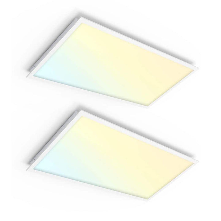 RUN BISON 2-PACK 4 ft. x 2 ft. Dimmable White CCT And Wattage Selectable Integrated LED Back-Lit Panel Light,3300-4400-5500Lumens