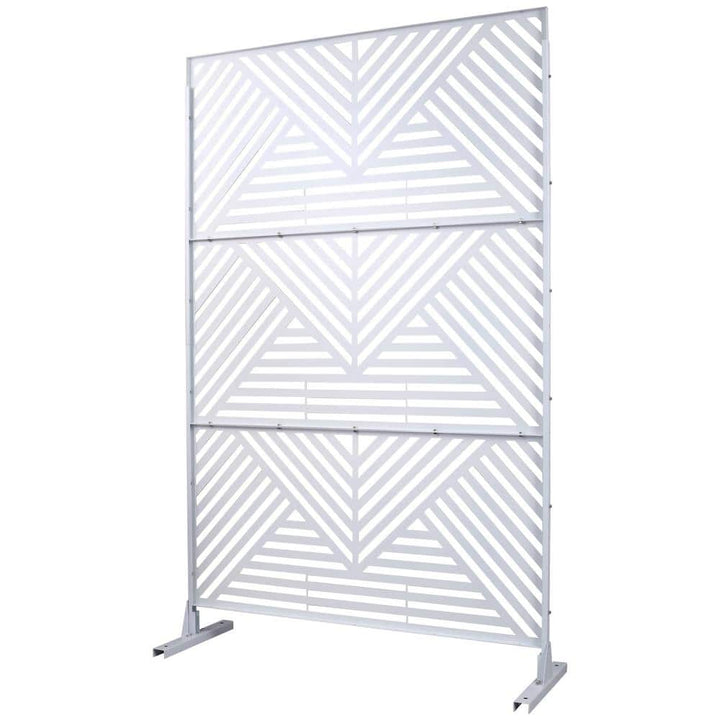 Sudzendf White Outdoor Indoor Privacy Screen Metal Freestanding Decorative Screen for Deck Balcony Patio, Privacy Fence Panels