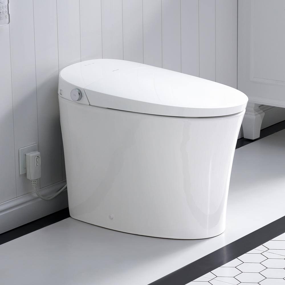 Unbranded ADA Compliant Smart Bidet Toilet - Dual Flush, Remote Control, White