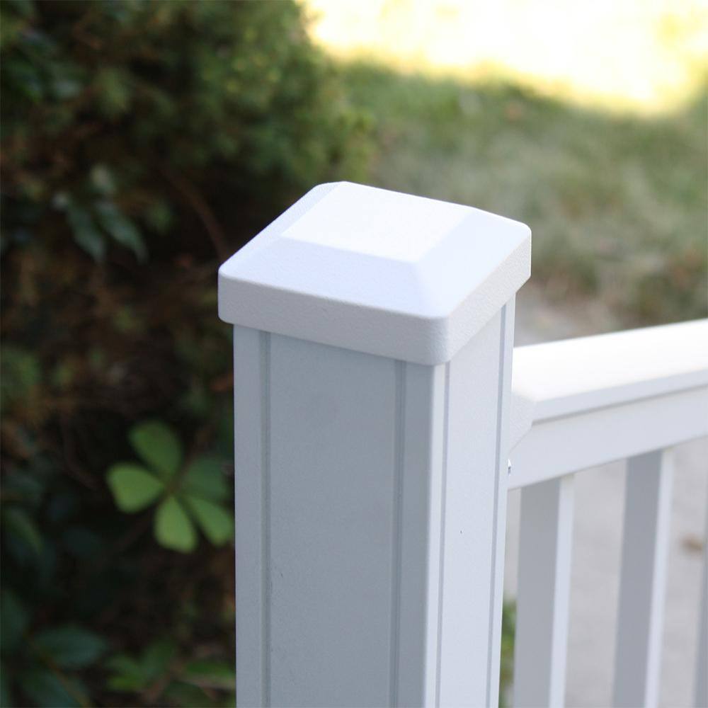 Weatherables Stanford 2.5 in. x 2.5 in. x 54 in. Textured White Aluminum Post Kit