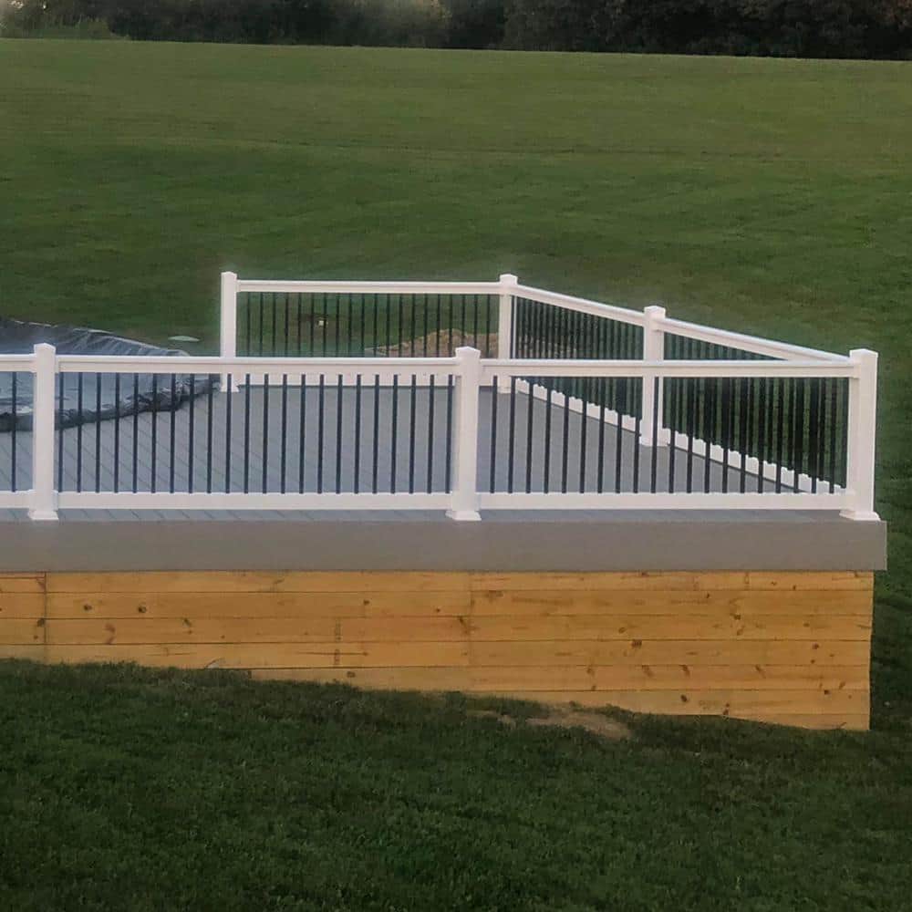 Weatherables 38 in. Vinyl White Railing Post Sleeve Kit