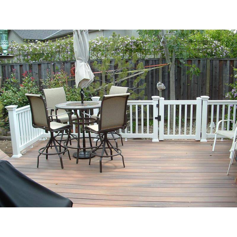 Weatherables Vanderbilt 3 ft. H x 5 ft. W White Vinyl Railing Gate Kit