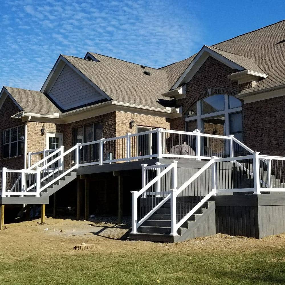 Weatherables Bellaire 3 ft. H x 96 in. W White Vinyl Stair Railing Kit
