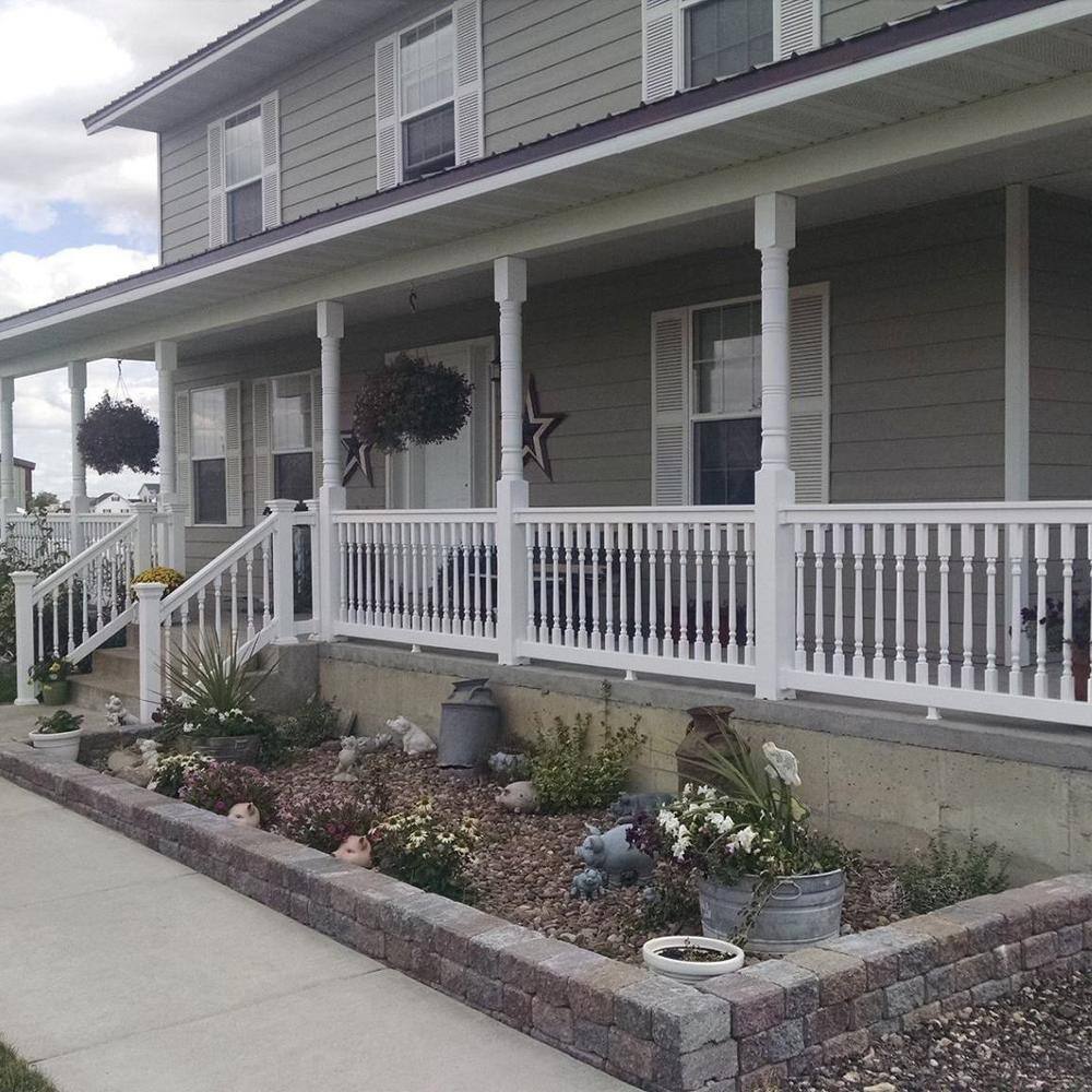 Weatherables Delray 3 ft. H x 8 ft. W White Vinyl Stair Railing Kit with Colonial Spindles