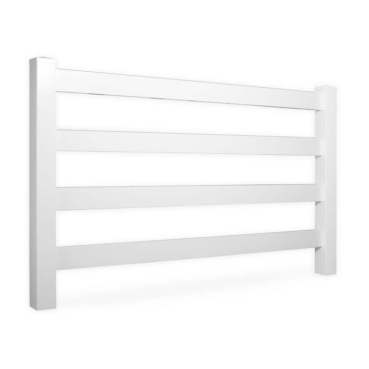 Weatherables 4 ft. W x 5 ft. H 4-Rail White Vinyl Fence Gate