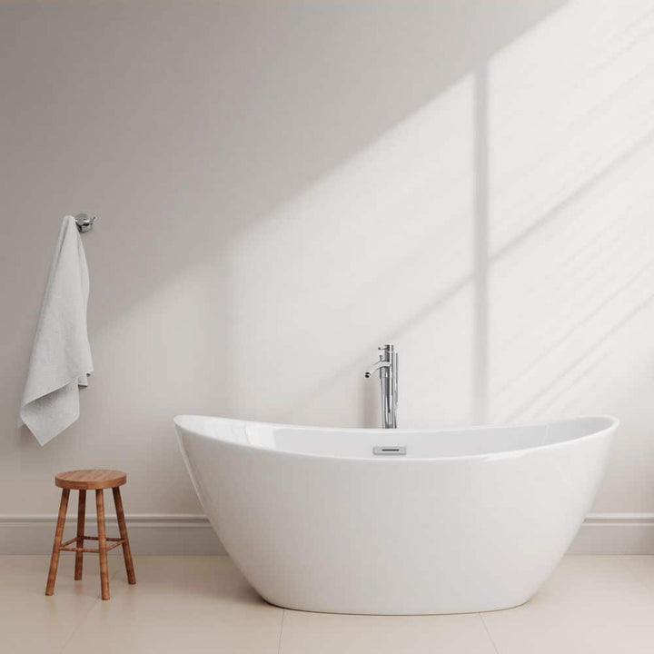 Wyndham Collection Dorrit 66" Freestanding Soaking Bathtub with Chrome Trim