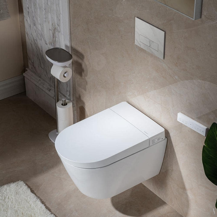 WOODBRIDGE Smart Wall Hung Toilet with Concealed Tank and Marble Stone Flush Plates