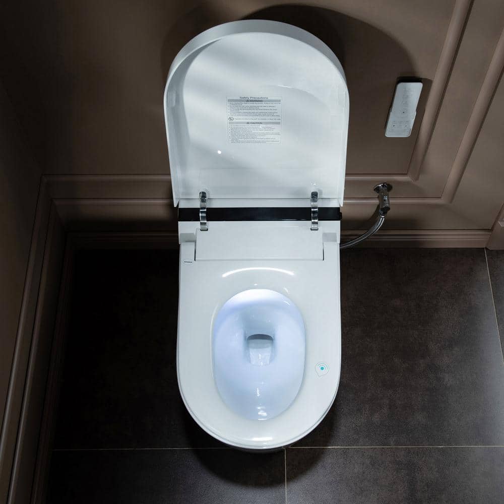 WOODBRIDGE Nutley Dual Flush Smart Bidet Toilet 1.28 GPF in White with Auto Features
